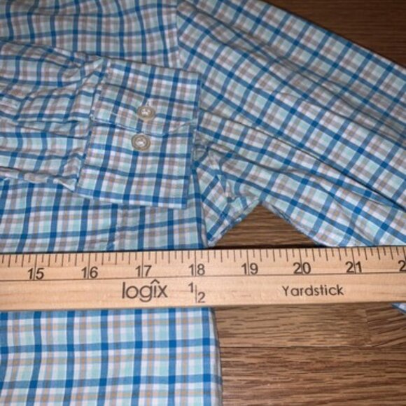 Southern Shirt Button Down Shirt Mens Small Blue Orange Plaid Long Sleeve - Picture 4 of 8